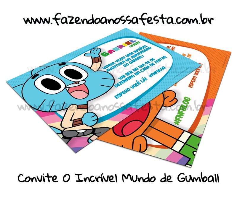 Personagens para festa darwin e gumball