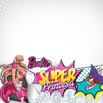 Convite ou Cartão Barbie Super Princesa Rosa