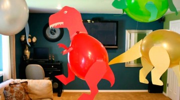Moldes de Dinossauros feitos com balão – Pronto para Imprimir Dinossauro de balão T-Rex