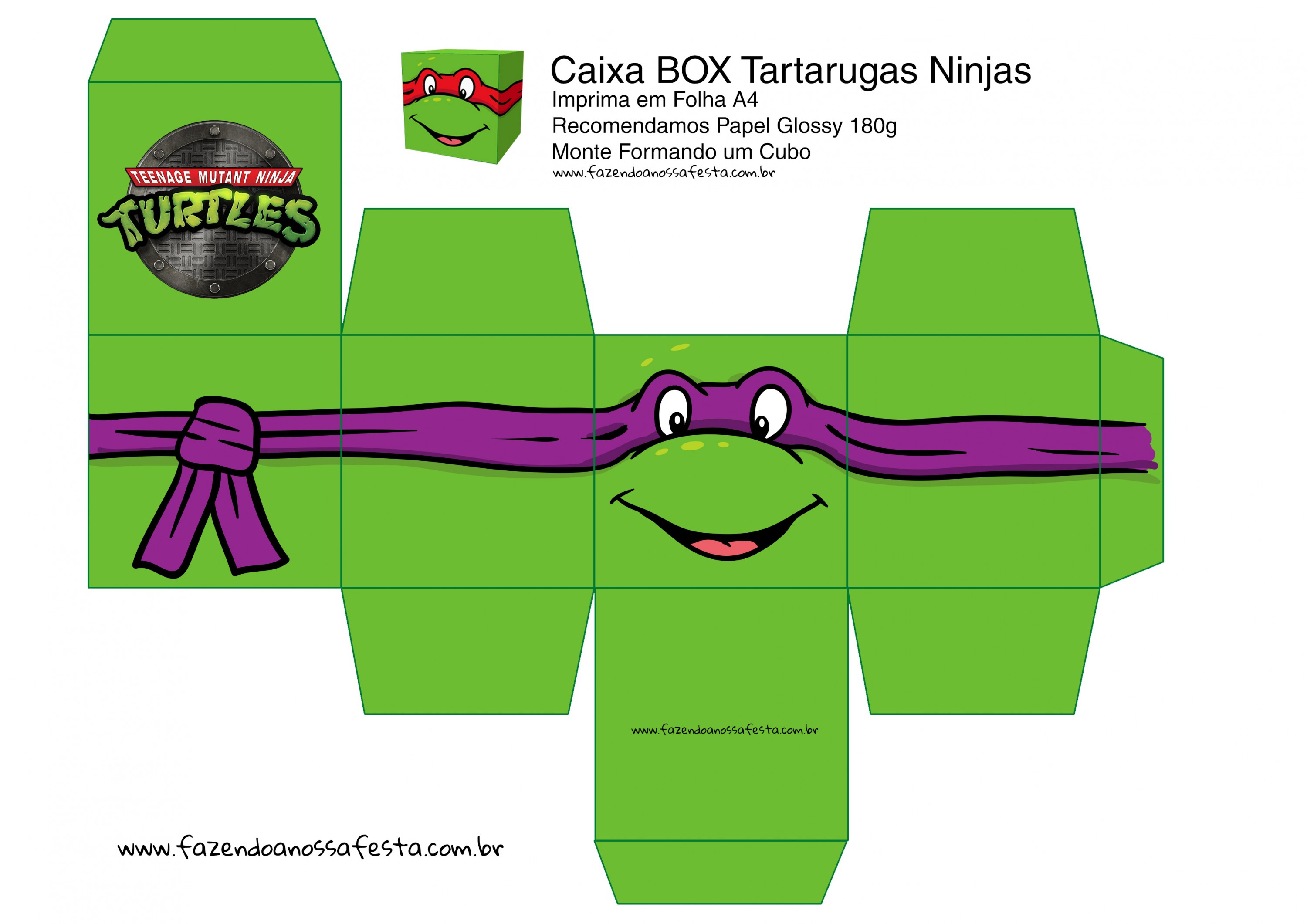 Donatello Caixa Box Quadrada Tartaruga Ninjas