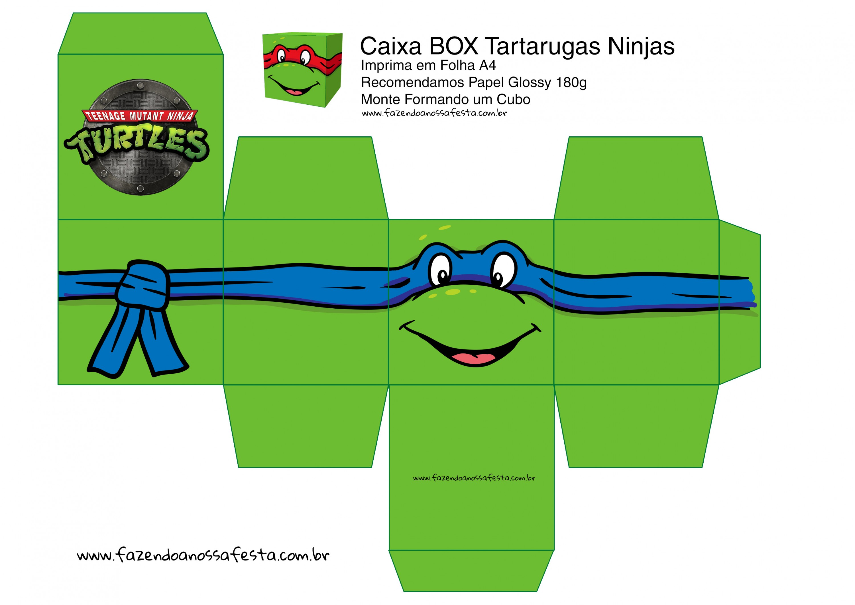 Leonardo Caixa Box Quadrada Tartaruga Ninjas