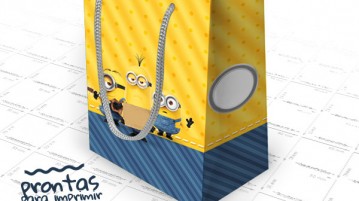 Sacolinha Surpresa Minions – Para imprimir e montar Sacolinha Surpresa Minions - Modelo