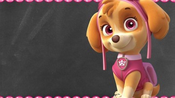 Patrulha Canina para Meninas – Kit Festa Convite Chalkboard Patrulha Canina para Meninas Modelo