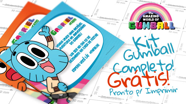 Kit Festa O Incrível Mundo de Gumball Grátis
