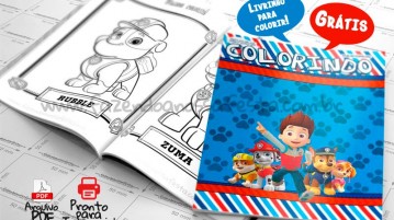 Livrinho para Colorir do Patrulha Canina Livrinho para Colorir do Patrulha Canina Modelo