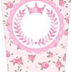 Bisnaga Flip Top Coroa de Princesa Rosa Floral