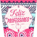 Bisnaga Flip Top Dia Dos Professores Coruja Rosa e Azul