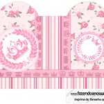 Caixa Coração Coroa de Princesa Rosa Floral