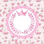 Cartão Coroa de Princesa Rosa Floral