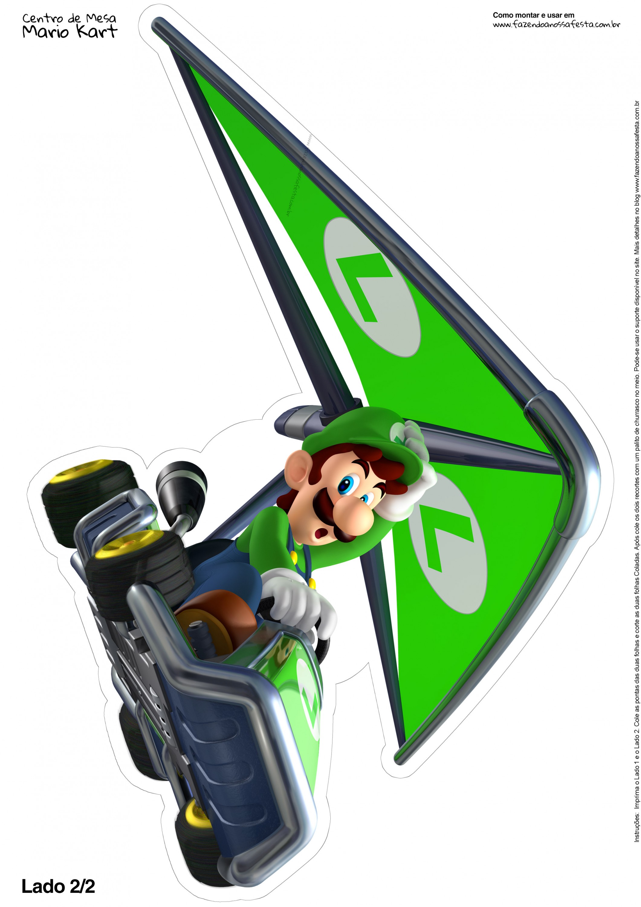 Centro de Mesa Mario Kart Luigi 2 2