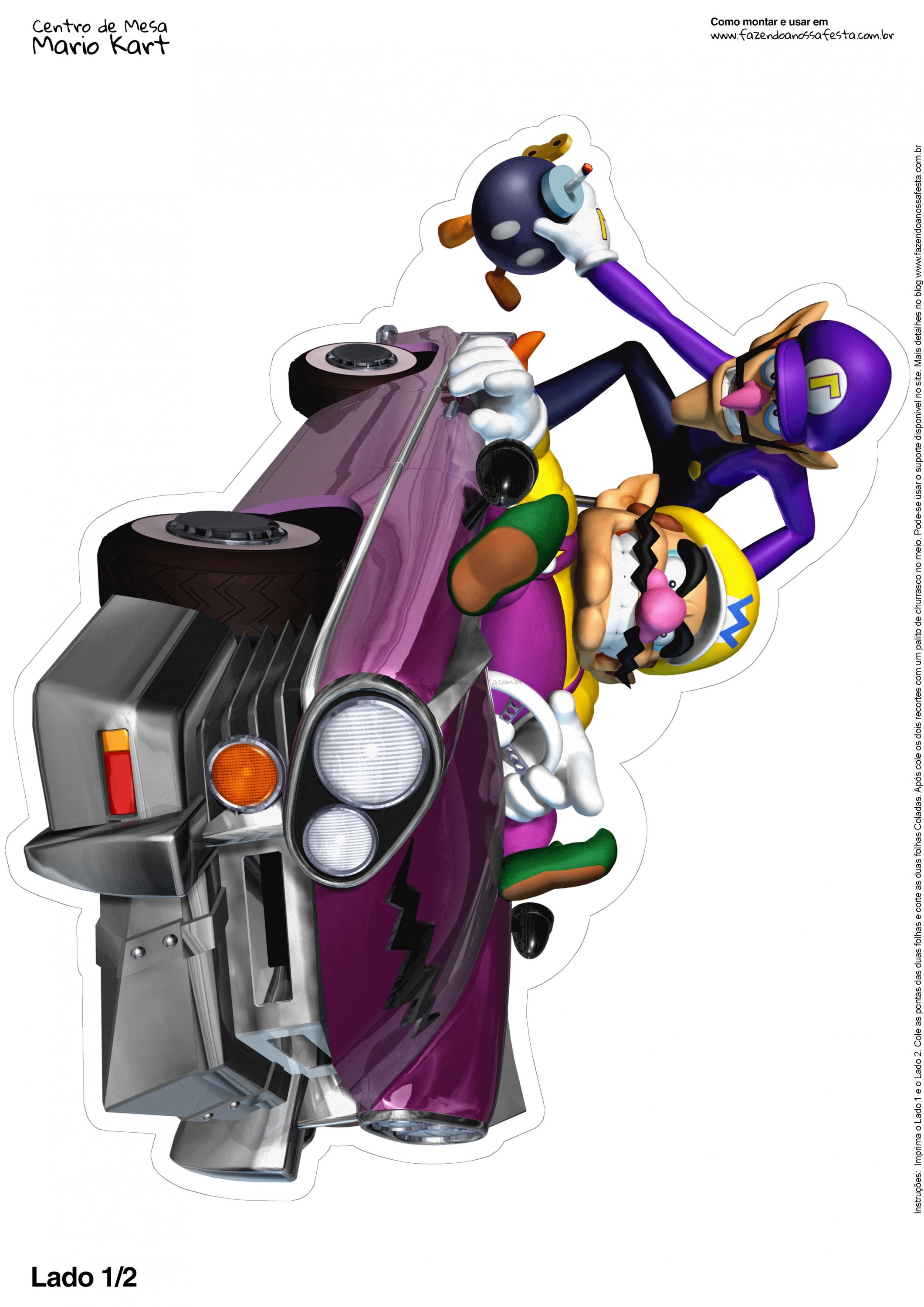 Centro de Mesa Mario Kart Wario 1 2