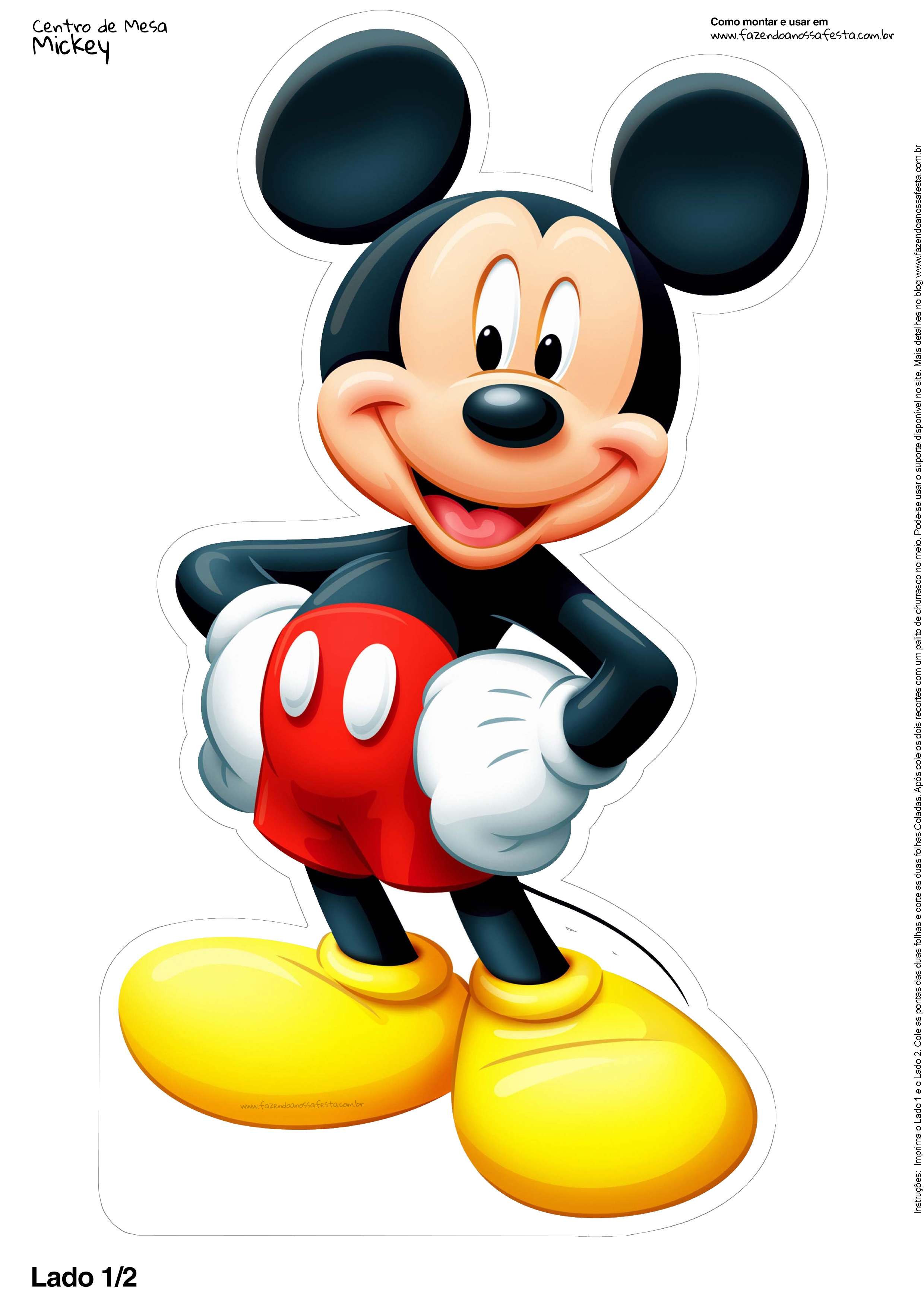 Topo De Bolo Mickey Para Imprimir