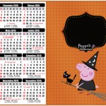 Convite Calendário 2015 Peppa Pig Halloween