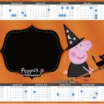 Convite Calendário 2015 Peppa Pig Halloween 2