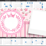 Convite Calendário 2015 com foto Coroa de Princesa Rosa Floral