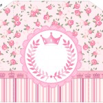 Convite Envelope Coroa de Princesa Rosa Floral