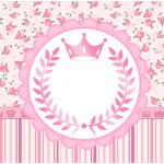 Rótulo Bolinha de Sabão Coroa de Princesa Rosa Floral