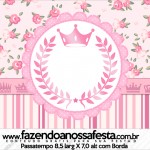 Rótulo Passatempo Coroa de Princesa Rosa Floral