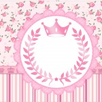 Rótulo Tubetes Coroa de Princesa Rosa Floral