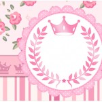 Rótulo Água Coroa de Princesa Rosa Floral