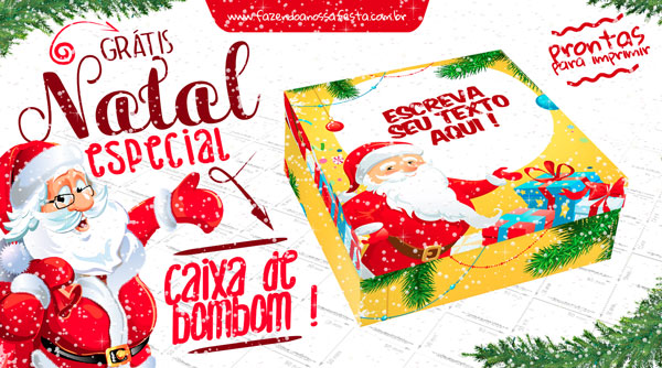 Caixa 4 Bis Para Natal 1 - Fazendo a Nossa Festa  Caixa de presente de  natal, Caixas de natal, Natal