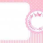 Cartão para festa Realeza Rosa