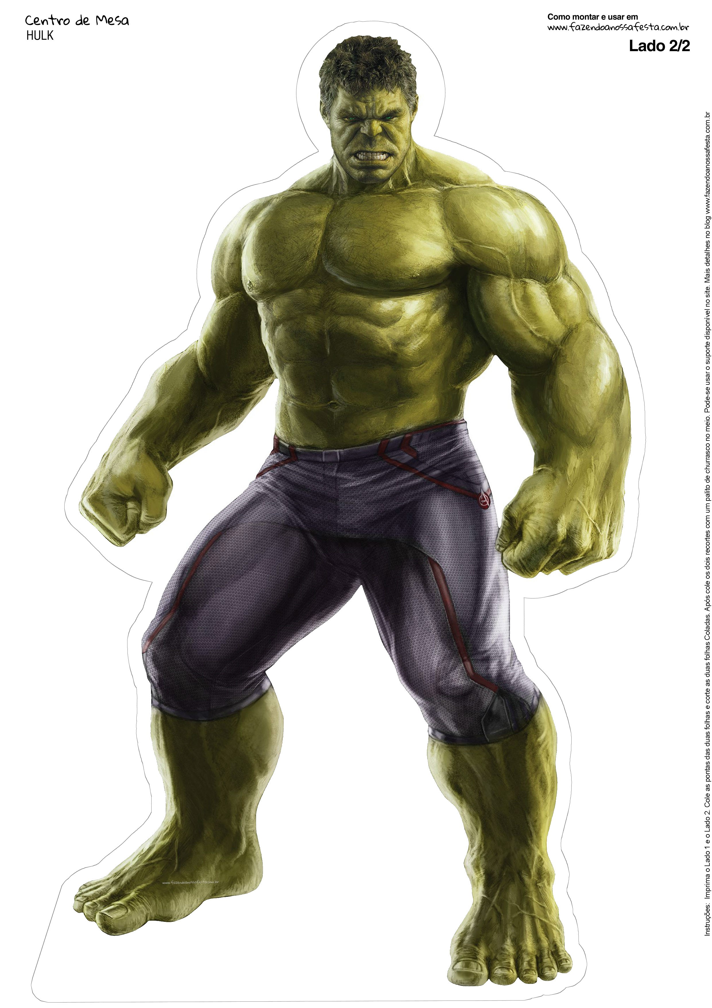 Centro de Mesa Vingadores Hulk 2 2 2
