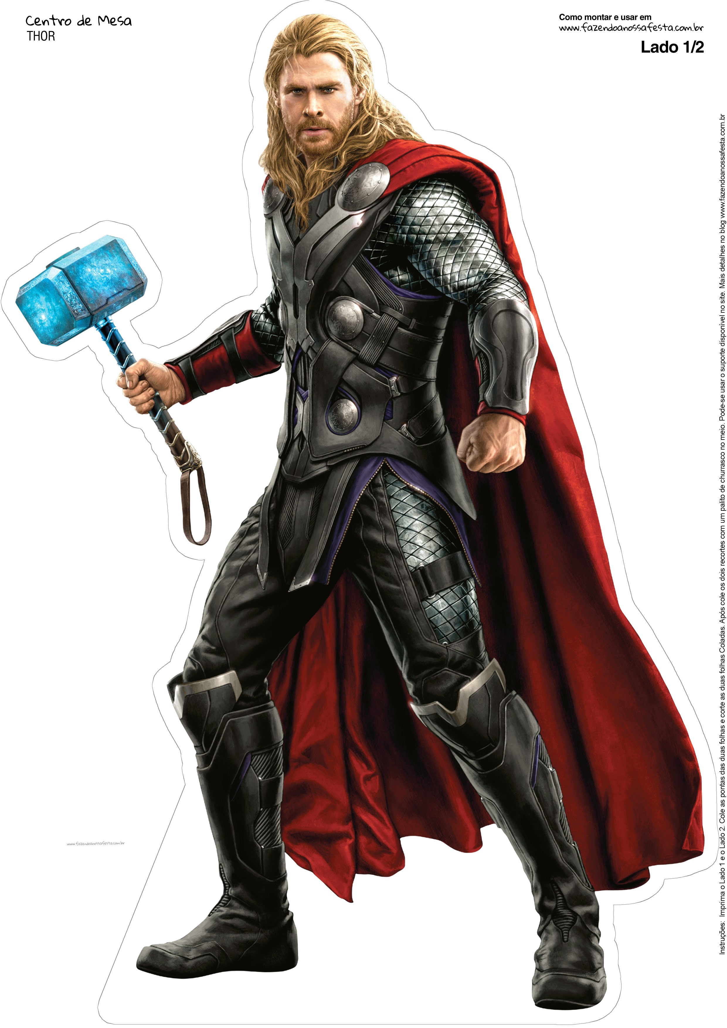 Centro de Mesa Vingadores Thor 1 2 2