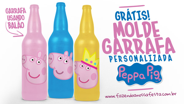 Garrafa Personalizada Peppa Pig – Molde Grátis
