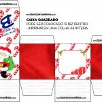 Caixa Bis Presente de Natal Papai Noel Vermelho Quadrada