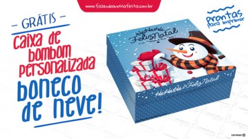 Caixa Personalizada Boneco de Neve para Natal Caixa Personalizada Boneco de Neve Bombom