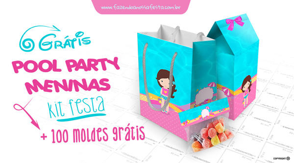 Pool Party - Tubetes - Decoração - Lembrancinha