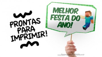 Plaquinhas Divertidas Minecraft – Grátis Plaquinhas Divertidas Minecraft