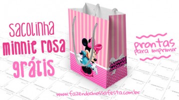 Sacolinha Surpresa Minnie Rosa para Imprimir Sacolinha Surpresa Minnie Rosa para Imprimir
