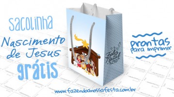 Sacolinha Nascimento de Jesus – Pronta para Imprimir Sacolinha Nascimento de Jesus
