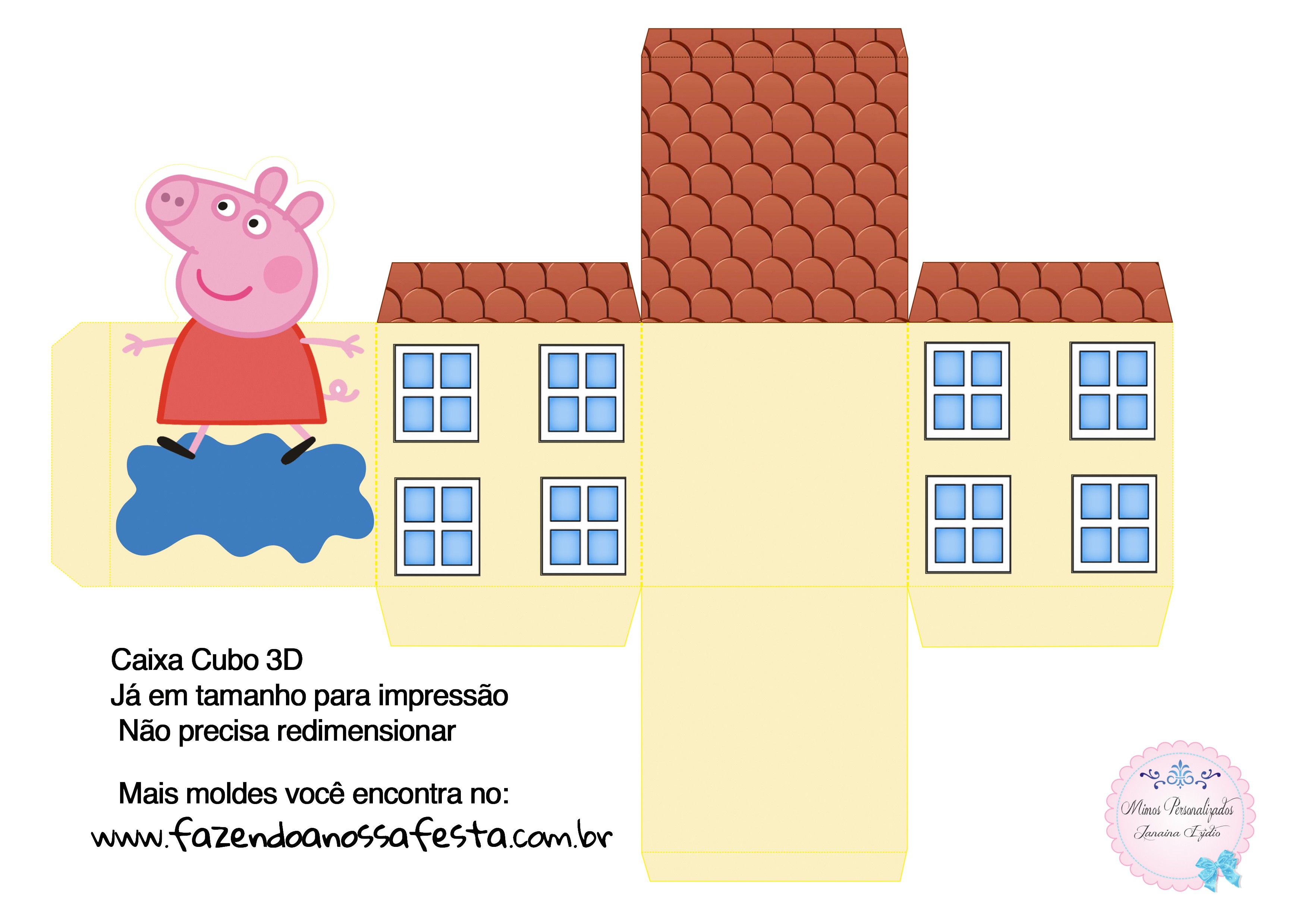 Caixa Cubo 3D Peppa Pig