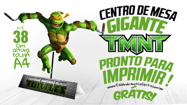 Centro de Mesa Tartarugas Ninjas para Imprimir