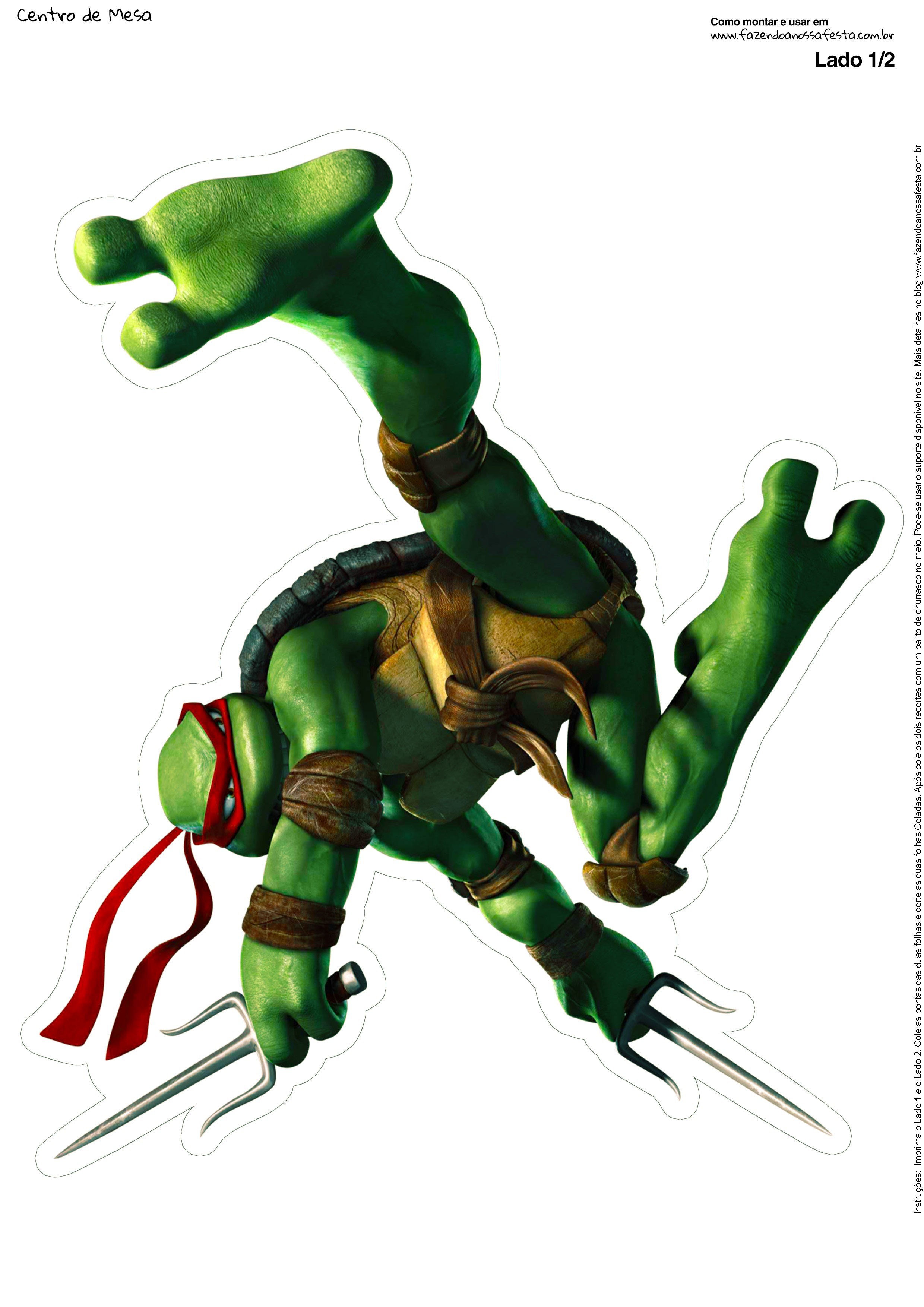 Toten de Mesa Tartarugas Ninjas Raphael Parte 2
