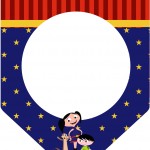 Bandeirinha Varalzinho Show da Luna Azul e Vermelho