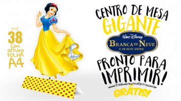 Centro de Mesa Branca de Neve para Imprimir Centro de Mesa Branca de Neve para Imprimir