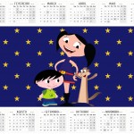Convite Calendário 2016 Personalizados Show da Luna Azul e Vermelho