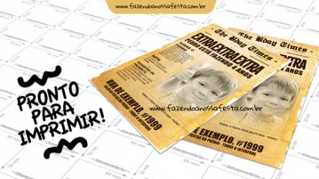 Convite Jornal Antigo – Grátis para Imprimir Convite Jornal para Imprimir