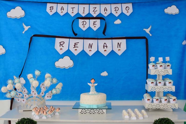 Mesa Festa Batizado Anjinho do Renan