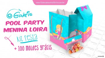 Personalizados Pool Party Menina Loira – Grátis Personalizados Pool Party Menina Loira Grátis para Imprimir