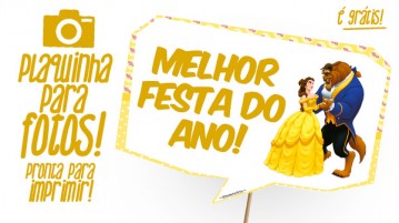 Plaquinhas Bela e a Fera – Grátis para Imprimir Plaquinha Bela e a Fera para Imprimir grátis