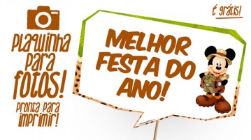 Plaquinhas Divertidas Mickey Safari para Imprimir Plaquinhas Divertidas Mickey Safari para Imprimir
