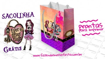 Sacolinha Ever After High para Imprimir Grátis Sacolinha Ever After High para Imprimir