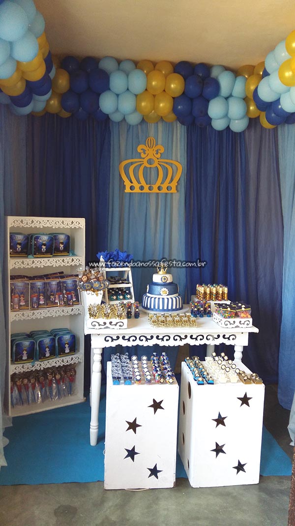 Decoração Festa Coroa de Príncipe Azul Marinho