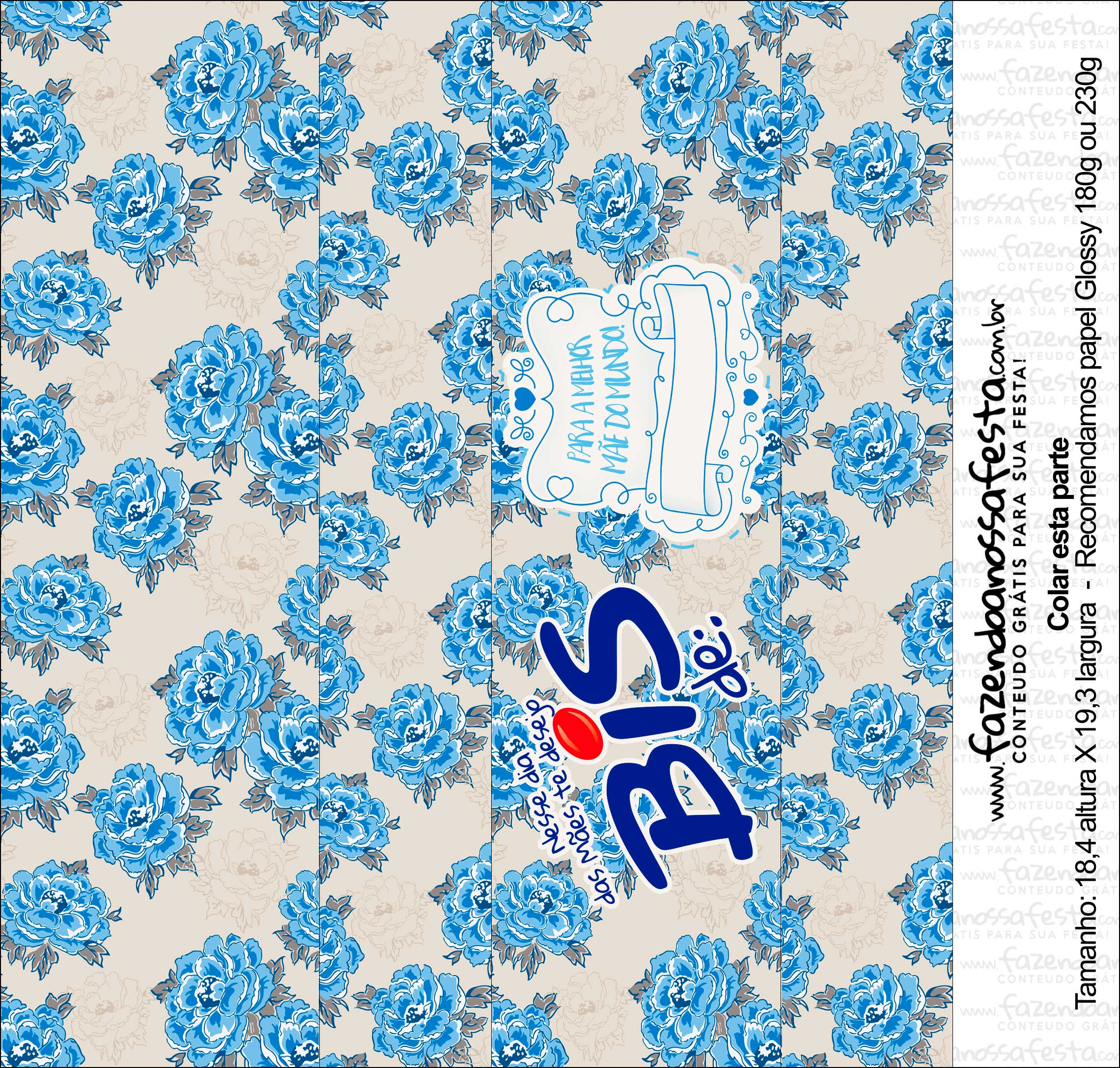 Caixa Dia das Mães Floral Azul