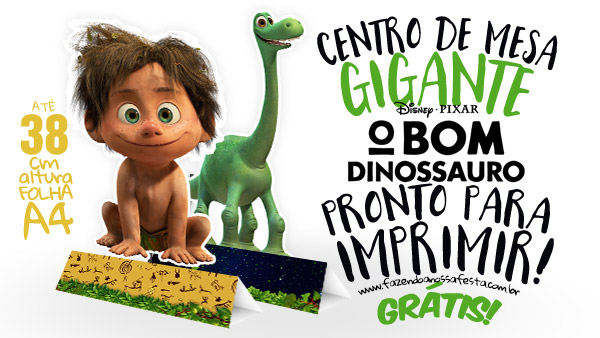 Centro de Mesa O Bom Dinossauro para Imprimir